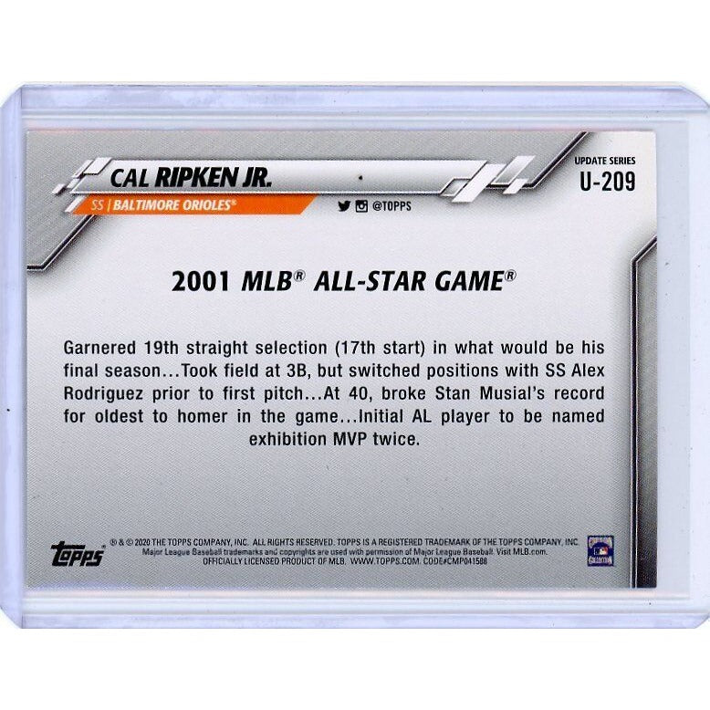 2020 Baltimore Orioles Cal Ripken Jr.  Topps Update #U-209