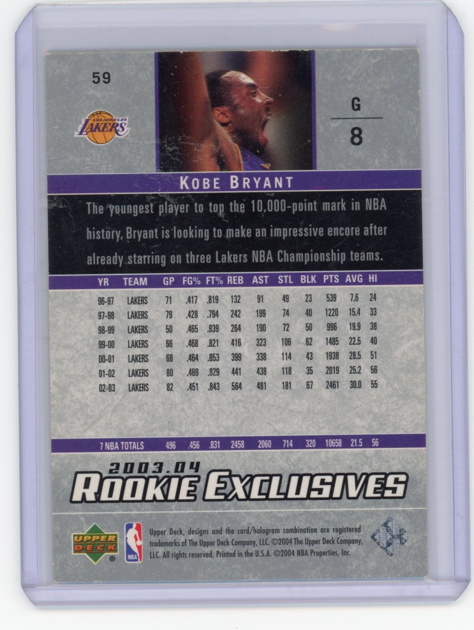 2003-04 Kobe Bryant Upper Deck Rookie Exclusives #59