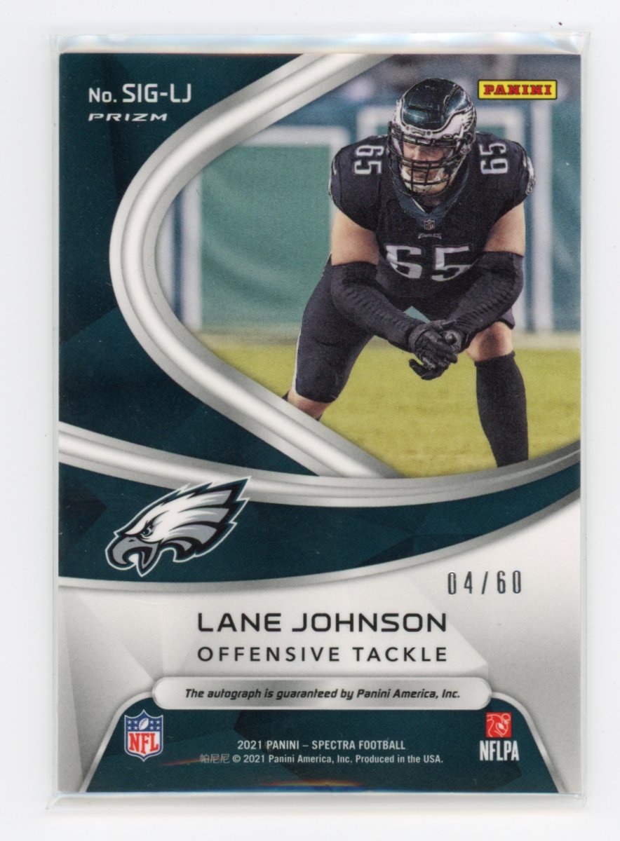 2021 Lane Johnson Panini Spectra #SIG-LJ Signatures 4/60