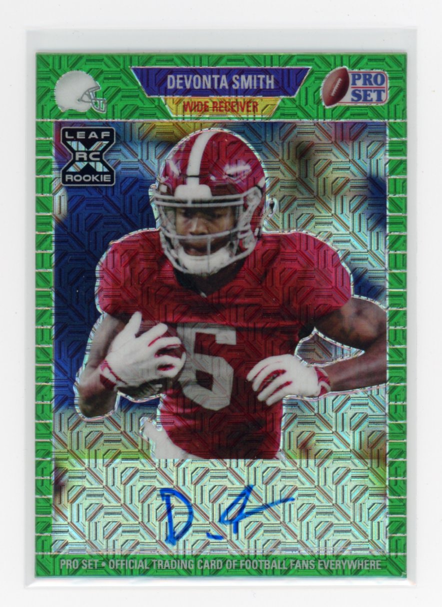 2021 DeVonta Smith Leaf RC #PADS2 Aqua Auto