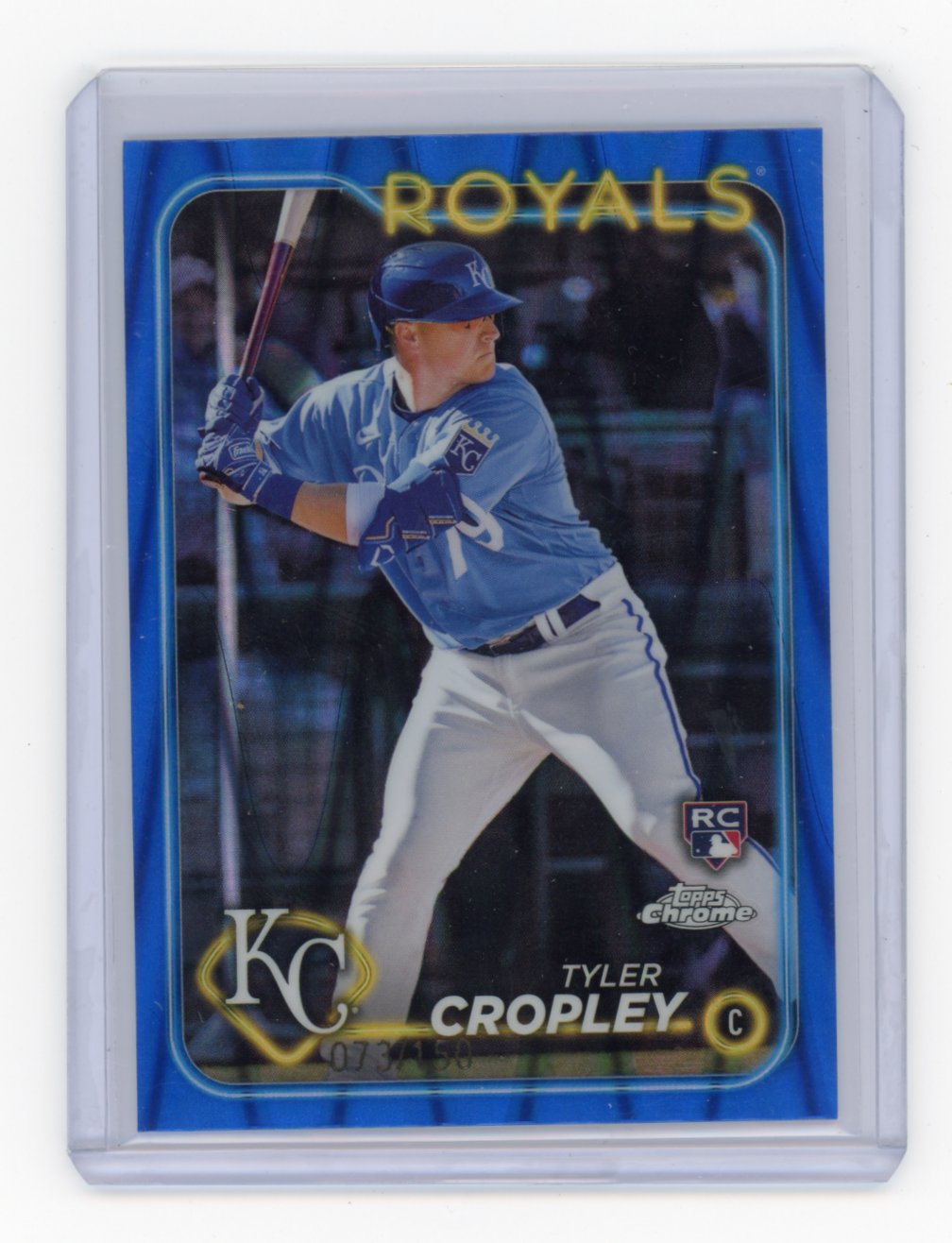 2024 Tyler Cropley Topps Chrome #148 Blue Raywave Refractor 073/150