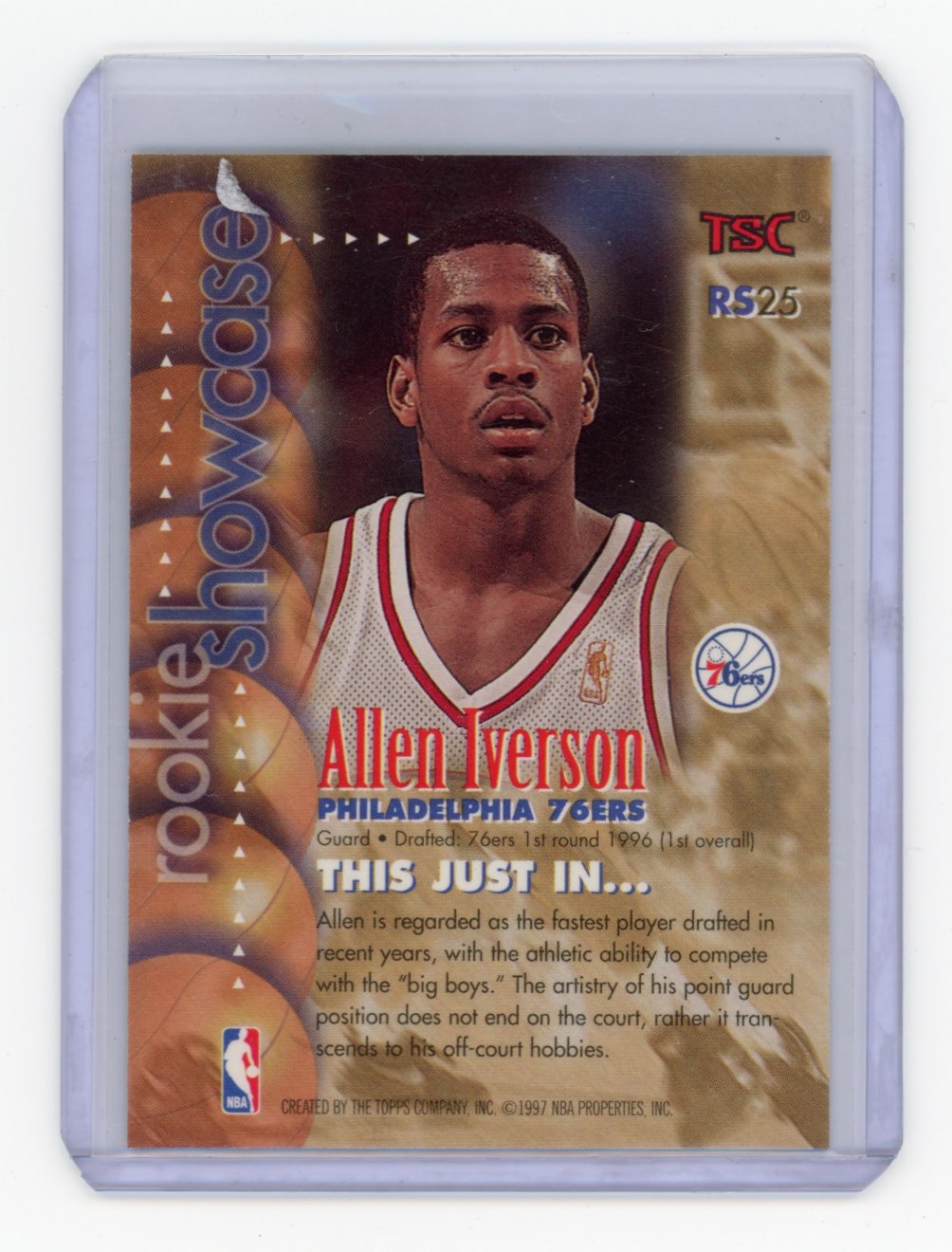 1996-1997 Allen Iverson RC Topps Stadium #RS25