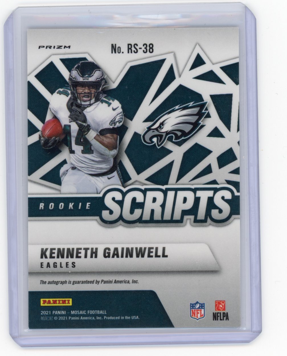 2021 Kenneth Gainwell Panini Mosaic #RS38 RC Auto