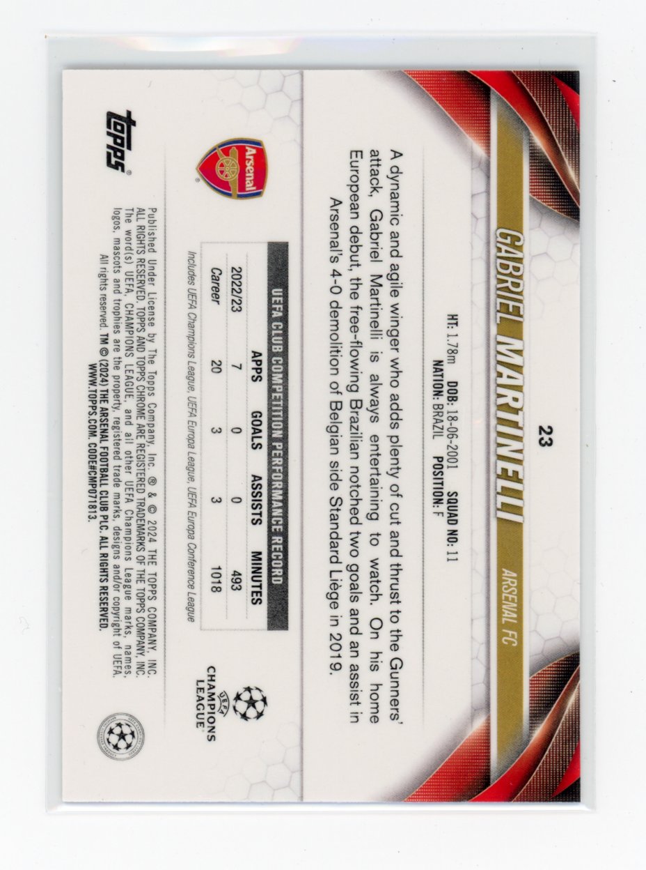 2023-24 Gabriel Martinelli Topps UEFA Club Competitions #23