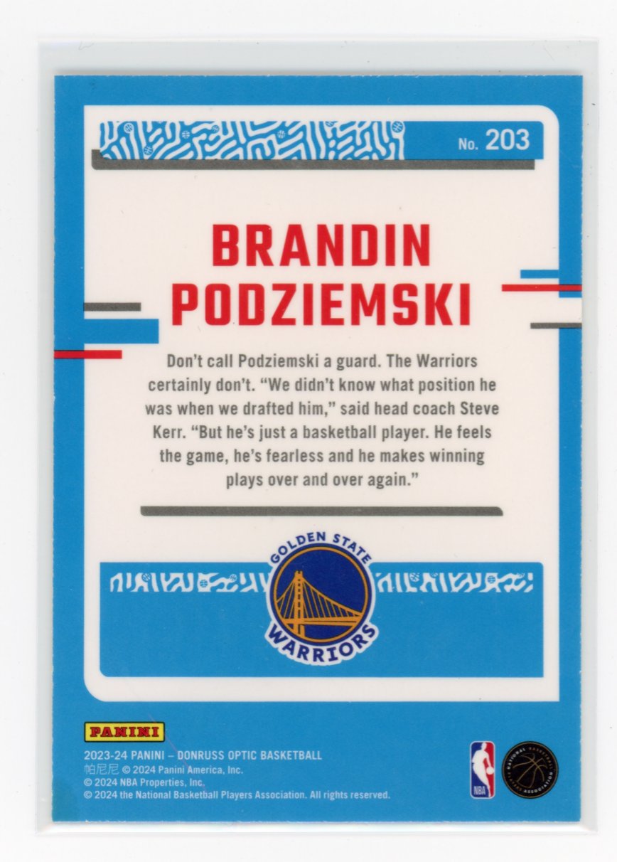 2023-2024 Brandin Podziemski Optic Rated Rookie #203