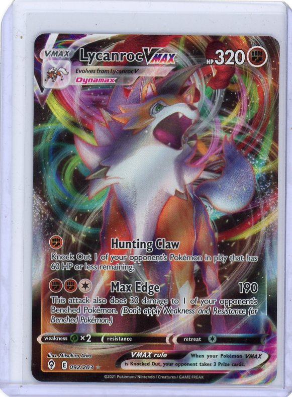 Pokemon - Lycanroc VMAX SWSH07: Evolving Skies #092/203