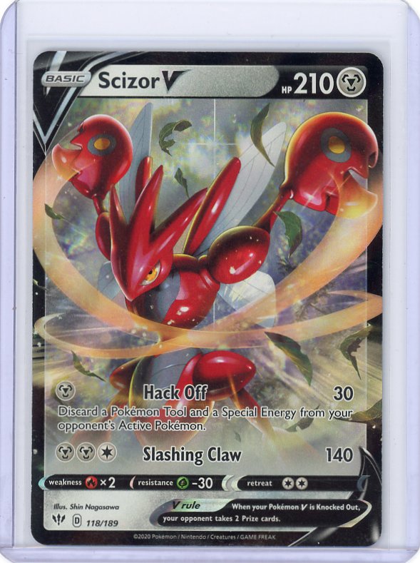 Pokemon- Scizor V SWSH03: Darkness Ablaze #118/189