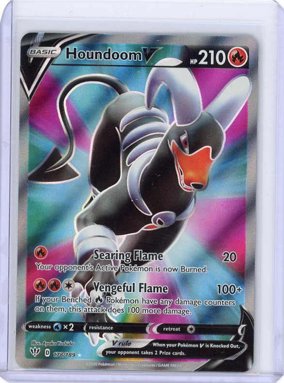 Pokemon- Houndoom V (Full Art) SWSH03: Darkness Ablaze #178/189