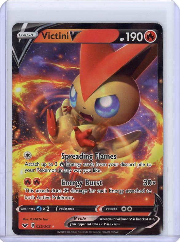 Pokemon- Victini V SWSH01: Sword & Shield Base Set #025/202