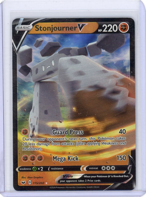 Pokemon- Stonjourner V SWSH01: Sword & Shield Base Set #115/202