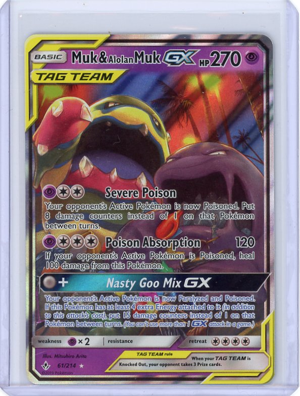 Pokemon- Muk & Alolan Muk GX SM - Unbroken Bonds #61/214