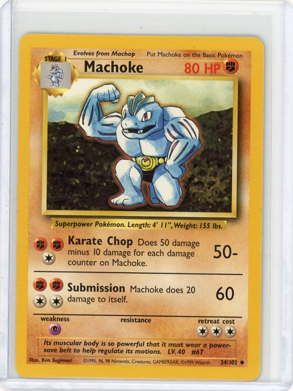 Pokemon- Machoke Base Set #034/102