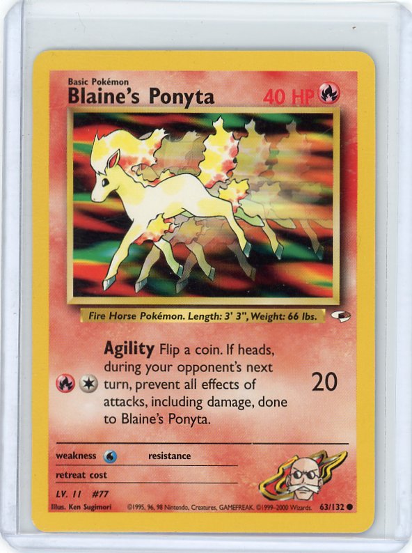 Pokemon- Blaine's Ponyta Gym Heroes #063/132 \\