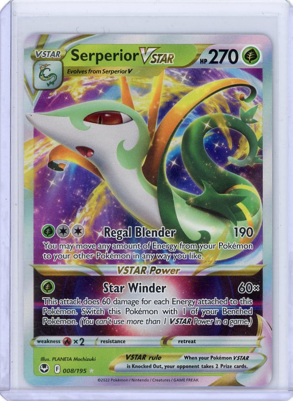 Pokemon- Serperior VSTAR SWSH12: Silver Tempest #008/195