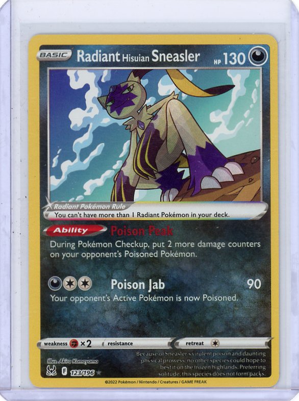 Pokemon- Radiant Hisuian Sneasler SWSH11: Lost Origin #123/196