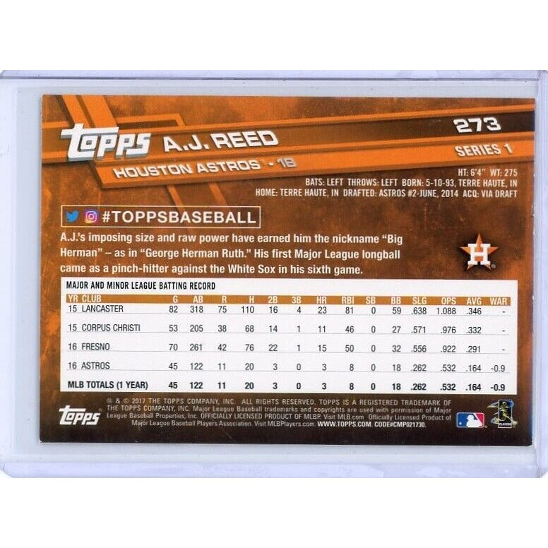 2017 Houston Astros A.J. Reed Topps #273