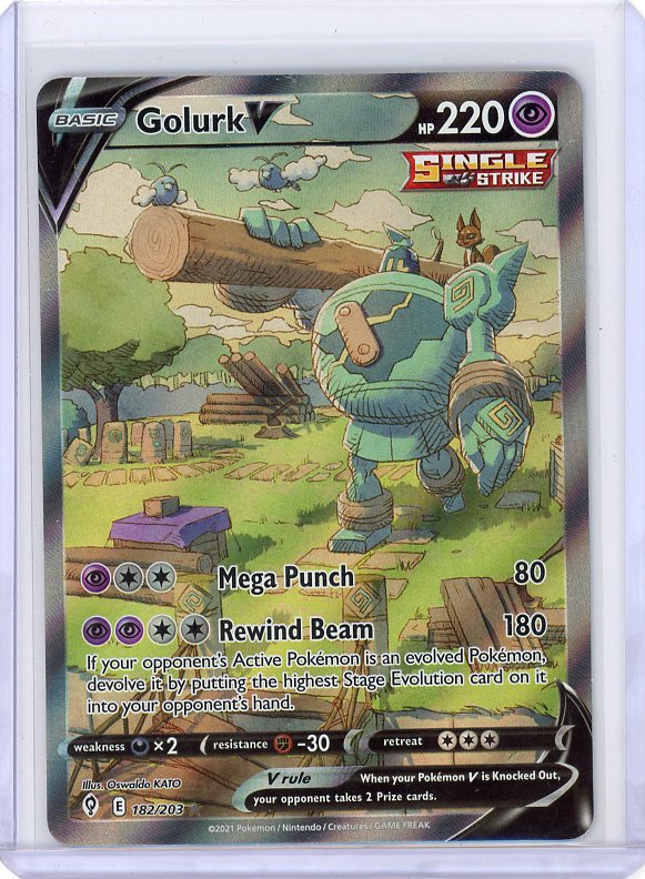 Pokemon: Golurk V SWSH07: Evolving Skies #182/203