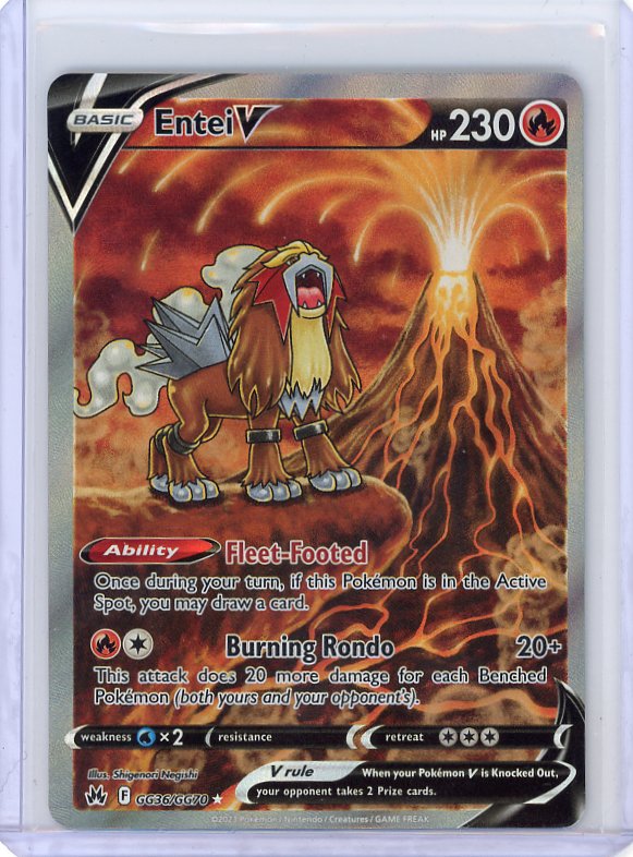 Pokemon: Entei V Crown Zenith: Galarian Gallery #GG36/GG70