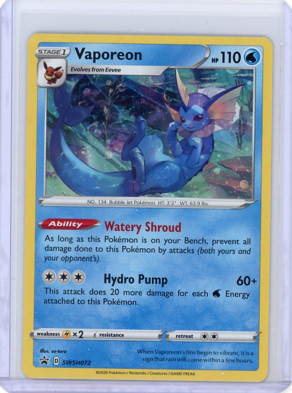 Pokemon: Vaporeon SWSH: Sword & Shield Promo Cards #SWSH072