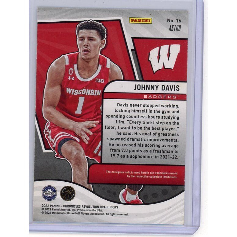 2022 Wisconsin Badgers Johnny Davis Panini Chronicles Draft Picks Revolution #16