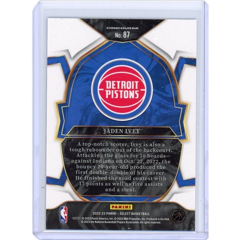 2022-23 Detroit Pistons Jaden Ivey Panini Select #87