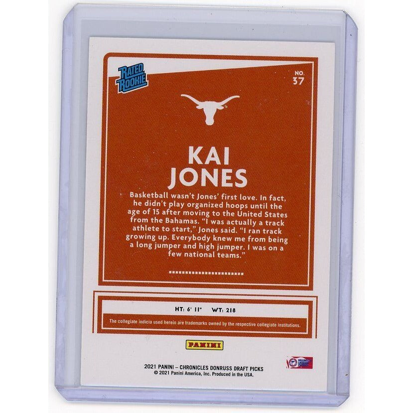 2021 Texas Longhorns Kai Jones Panini Chronicles Don Russ Draft Picks #37