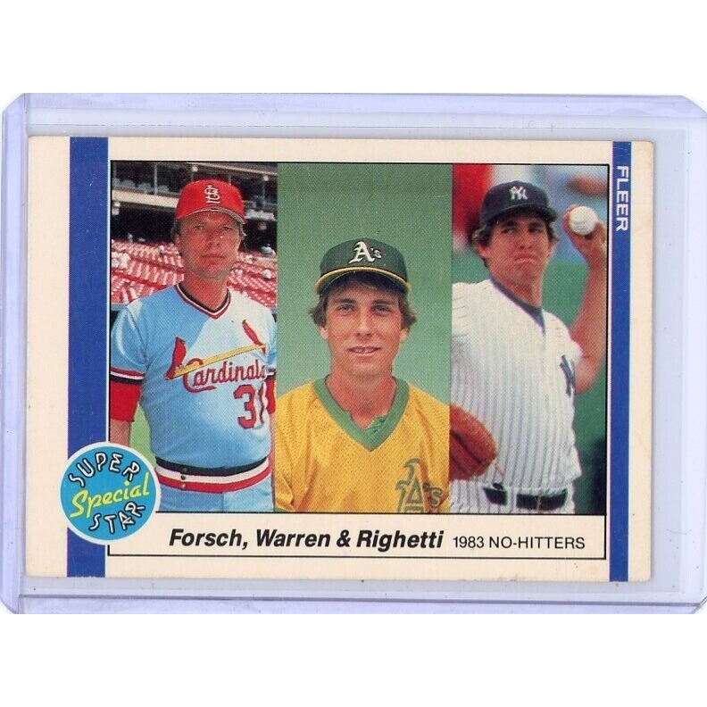 1983 Bob Forsch/Mike Warren/Dave Righetti Fleer 1983 No-Hitters #639