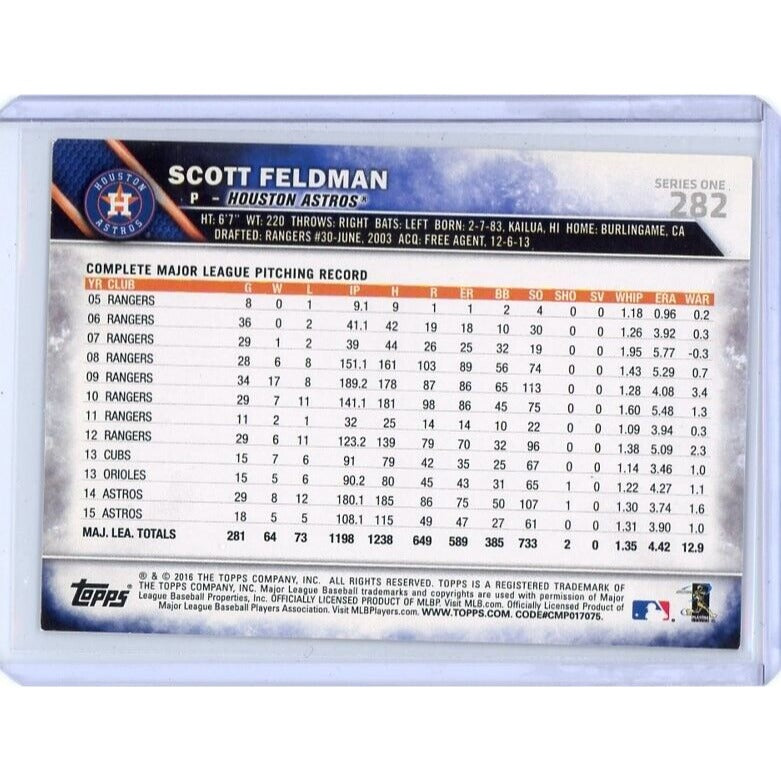 2016 Houston Astros Scott Feldman Topps #282