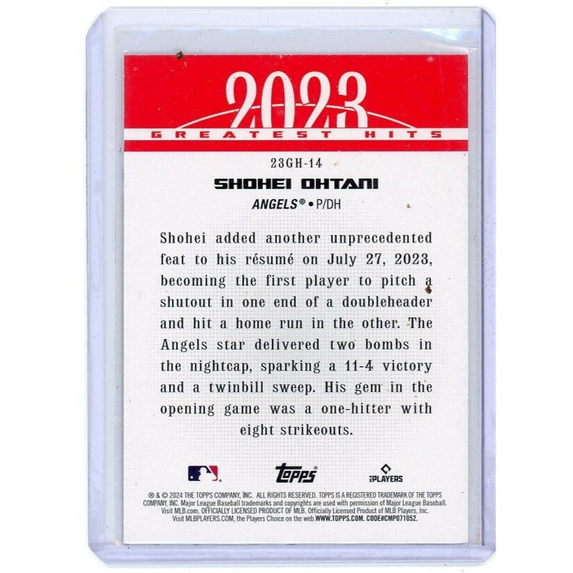 2024 Los Angeles Angels Shohei Ohtani Topps 2023 Greatest Hits #23GH-14