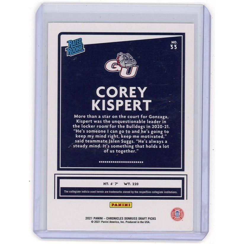 2021 Gonzaga Bulldogs Corey Kispert Panini Chronicles Draft Picks #33