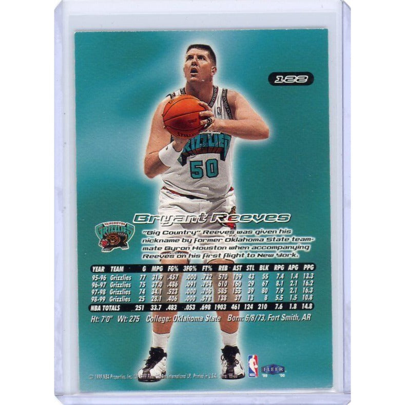 1999-00 Vancouver Grizzlies Bryant Reeves Fleer Ultra #122