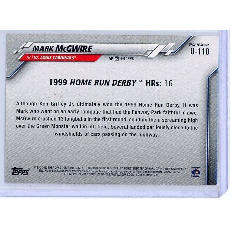 2020 St. Louis Cardinals Mark McGwire Topps Update #U-110