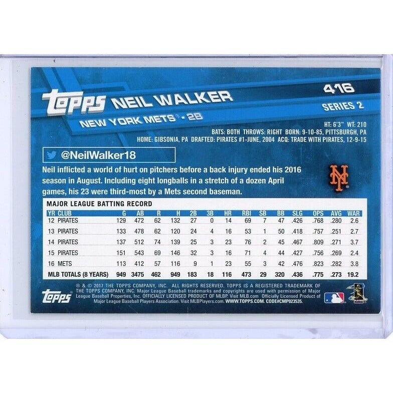 2017 New York Mets Neil Walker Topps #416