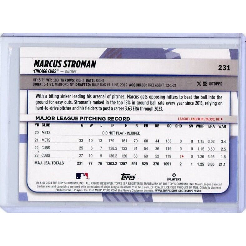 2024 Chicago Cubs Marcus Stroman Topps Big League #231