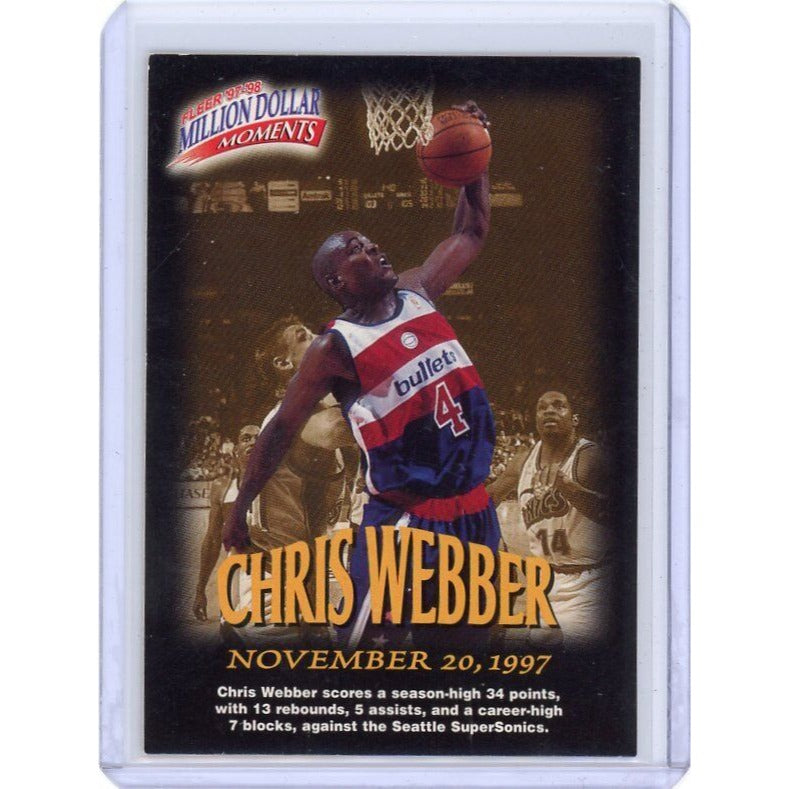 1997-98 Washington Bullets Chris Webber Fleer Million Dollar Moments #21