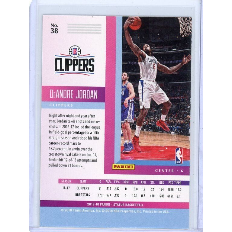 2017-18 Los Angeles Clippers DeAndre Jordan Panini Status #38