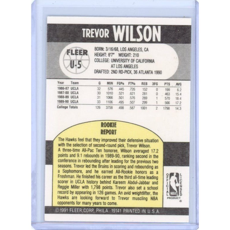 1990-91 Atlanta Braves Trevor Wilson Fleer Update #U-5