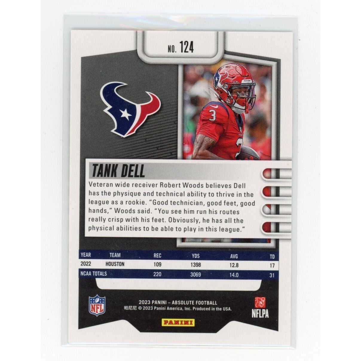 2023 Tank Dell Panini Absolute #124