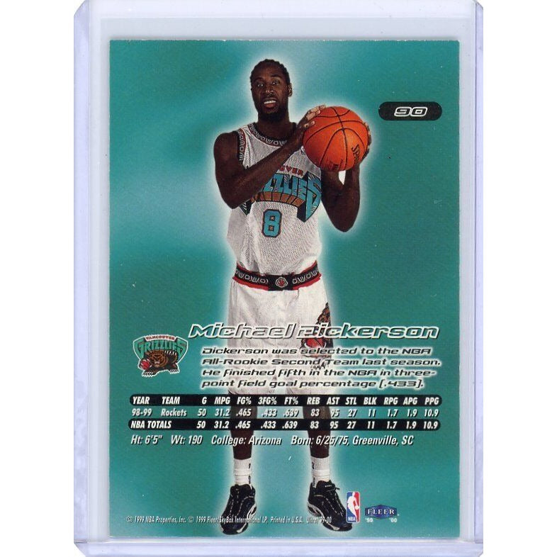 1999-00 Vancouver Grizzlies Michael Dickerson Fleer Ultra #90