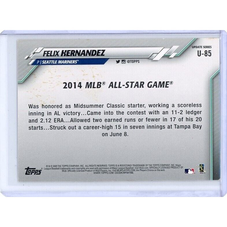 2020 Seattle Mariners Felix Hernandez Topps Update #U-85