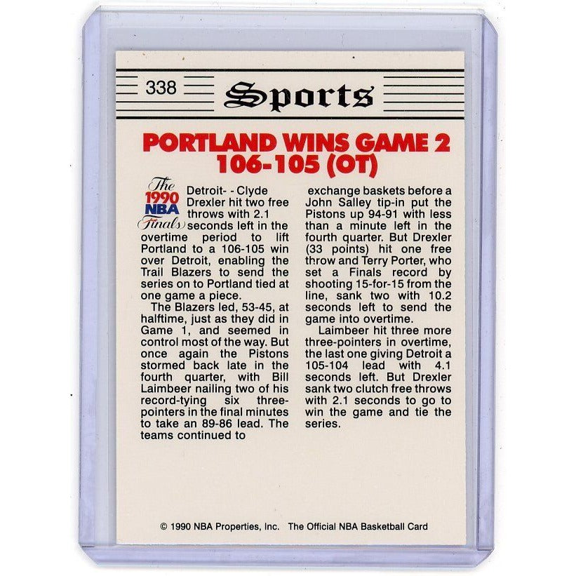 1990-91 Blazers Win In Overtime Tie NBA Finals 1-1 NBA Hoops #338