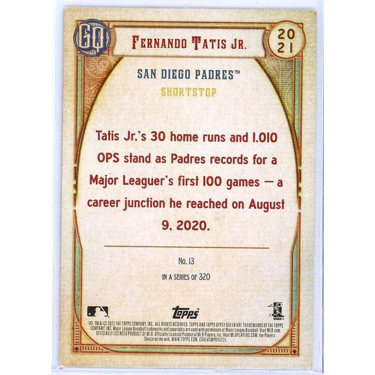 2021 San Diego Padres Fernando Tatis Jr. Topps Gypsy Queen 13/320