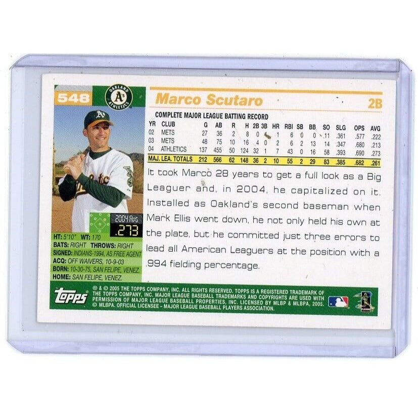 2005 Oakland Athletics Marco Scutaro Topps #548