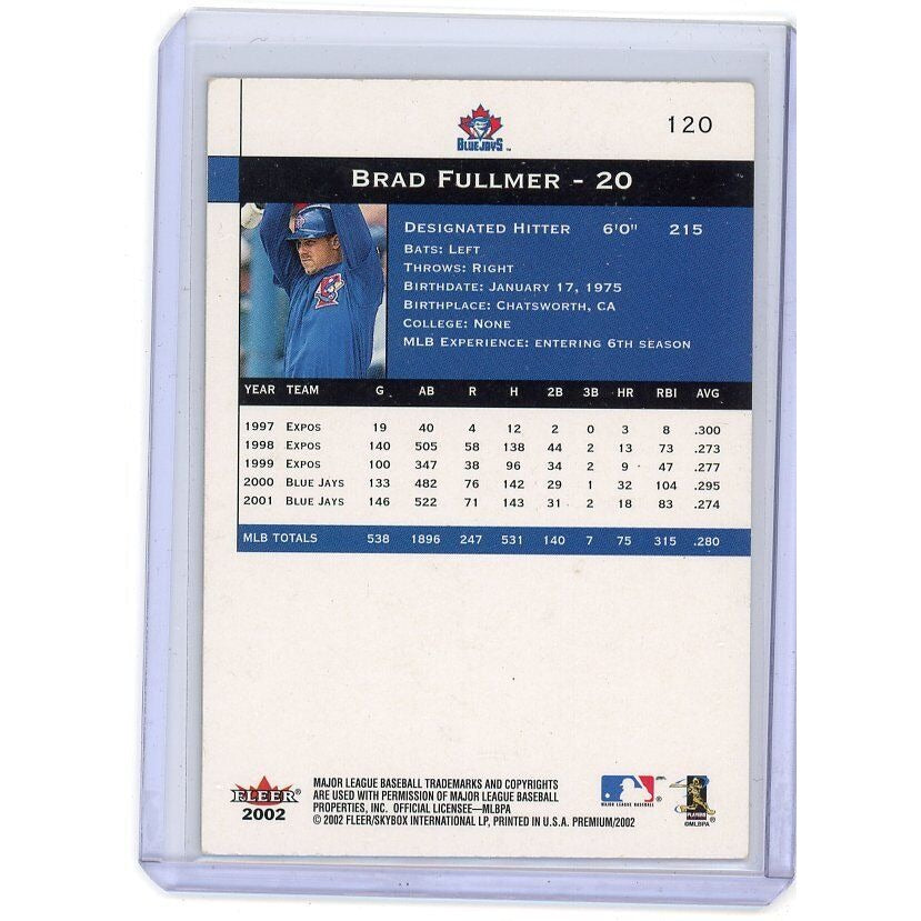 2002 Toronto Blue Jays Brad Fullmer Fleer Premium #120