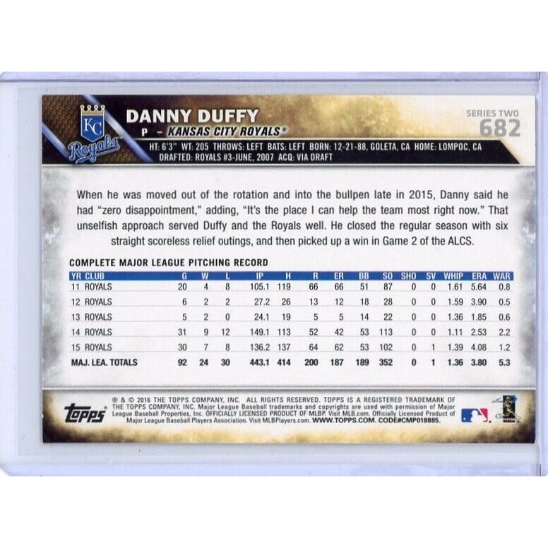 2016 Kansas City Royals Danny Duffy Topps #682