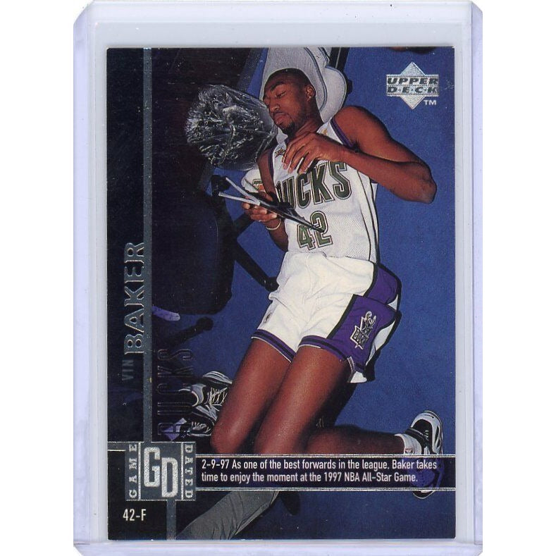 1997-98 Milwaukee Bucks Vin Baker Upper Deck Game Dated Memorable Moments #69