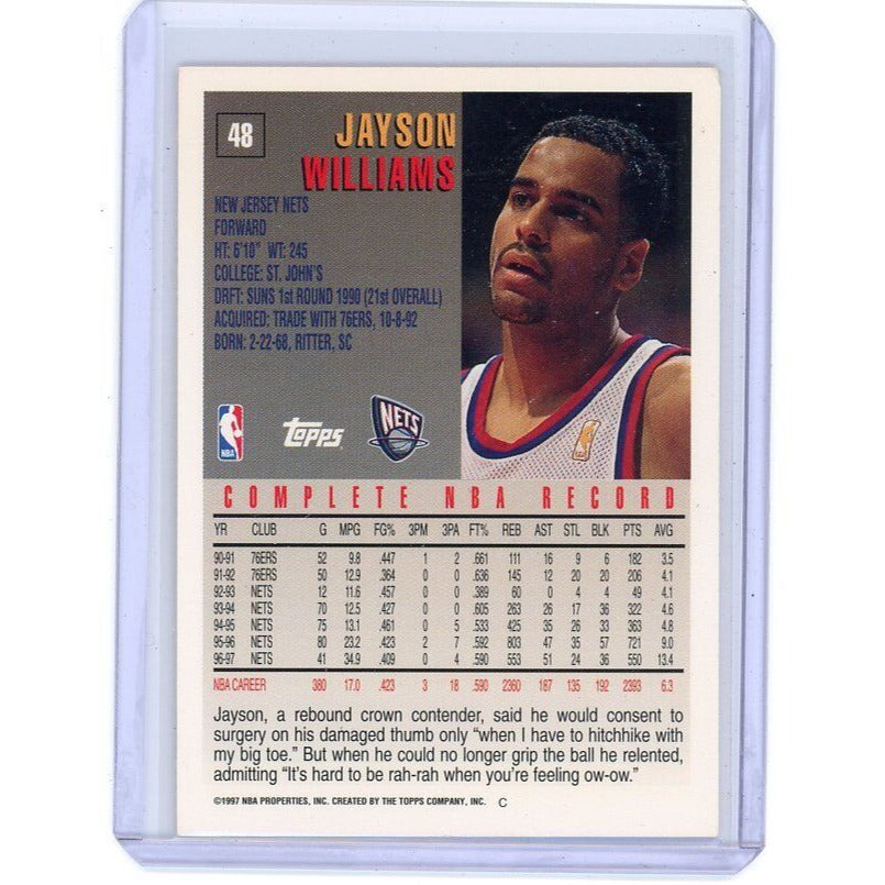 1997-98 New Jersey Nets Jayson Williams Topps #48