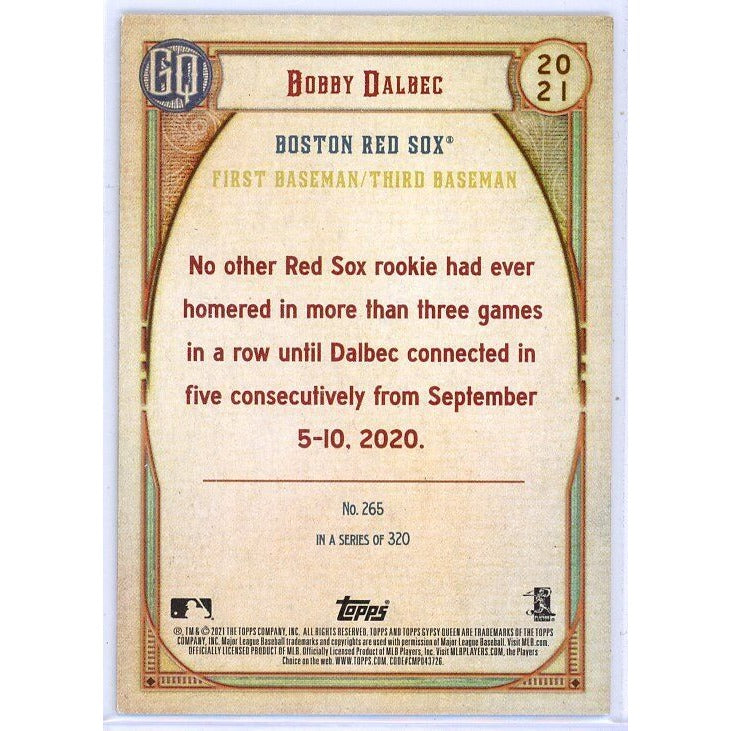 2021 Boston Red Sox Bobby Dalbec Topps Gypsy Queen #265