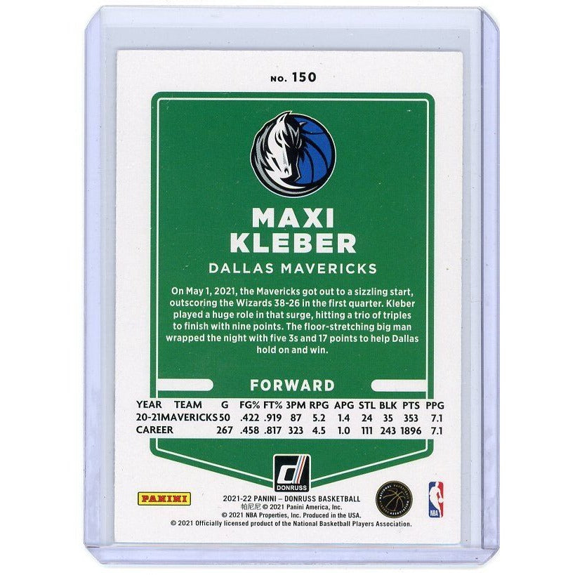 2021-22 Dallas Mavericks Max Kleber Donruss #150