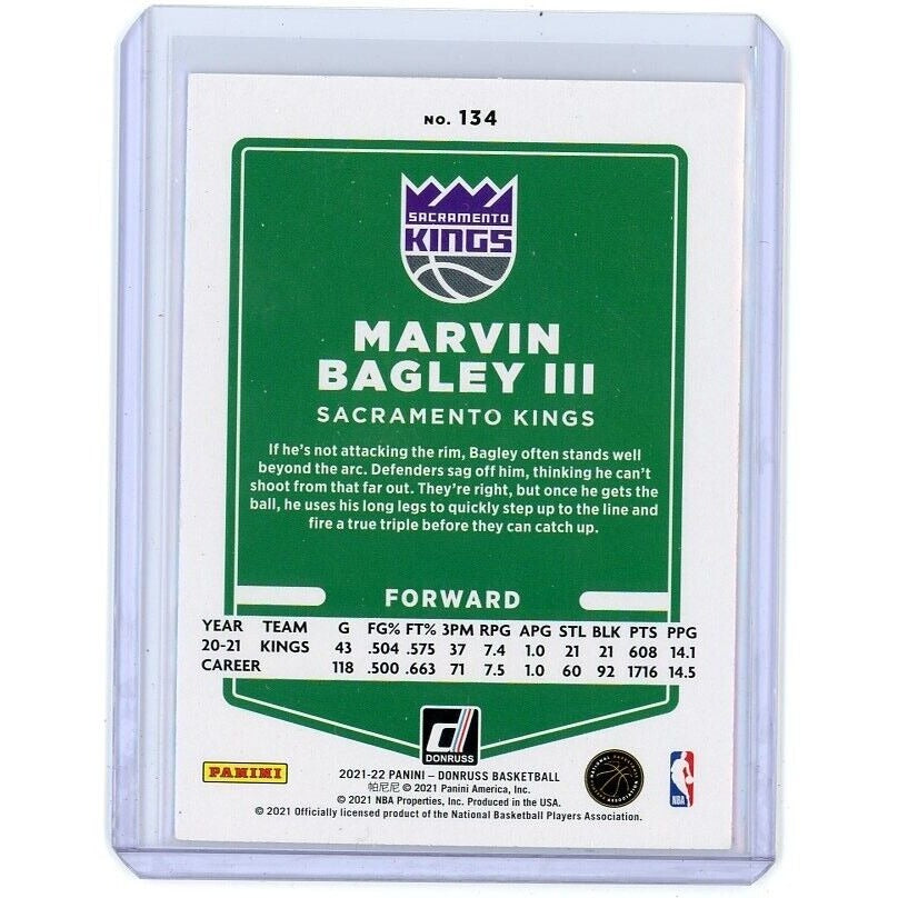 2021-22 Sacramento Kings  Marvin Bagley III Donruss #134